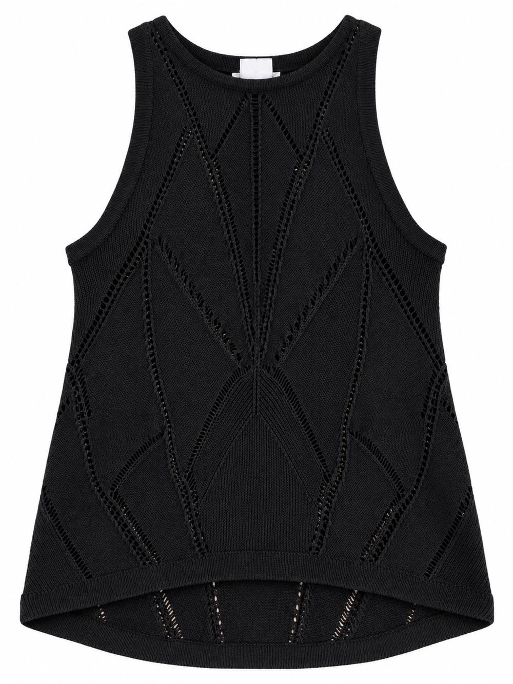 Helmut Lang Black Openwork Knit Tank